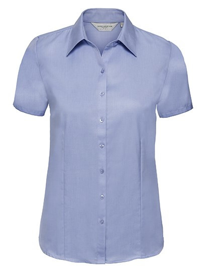 Russell Collection - Ladies´ Short Sleeve Tailored Herringbone Shirt