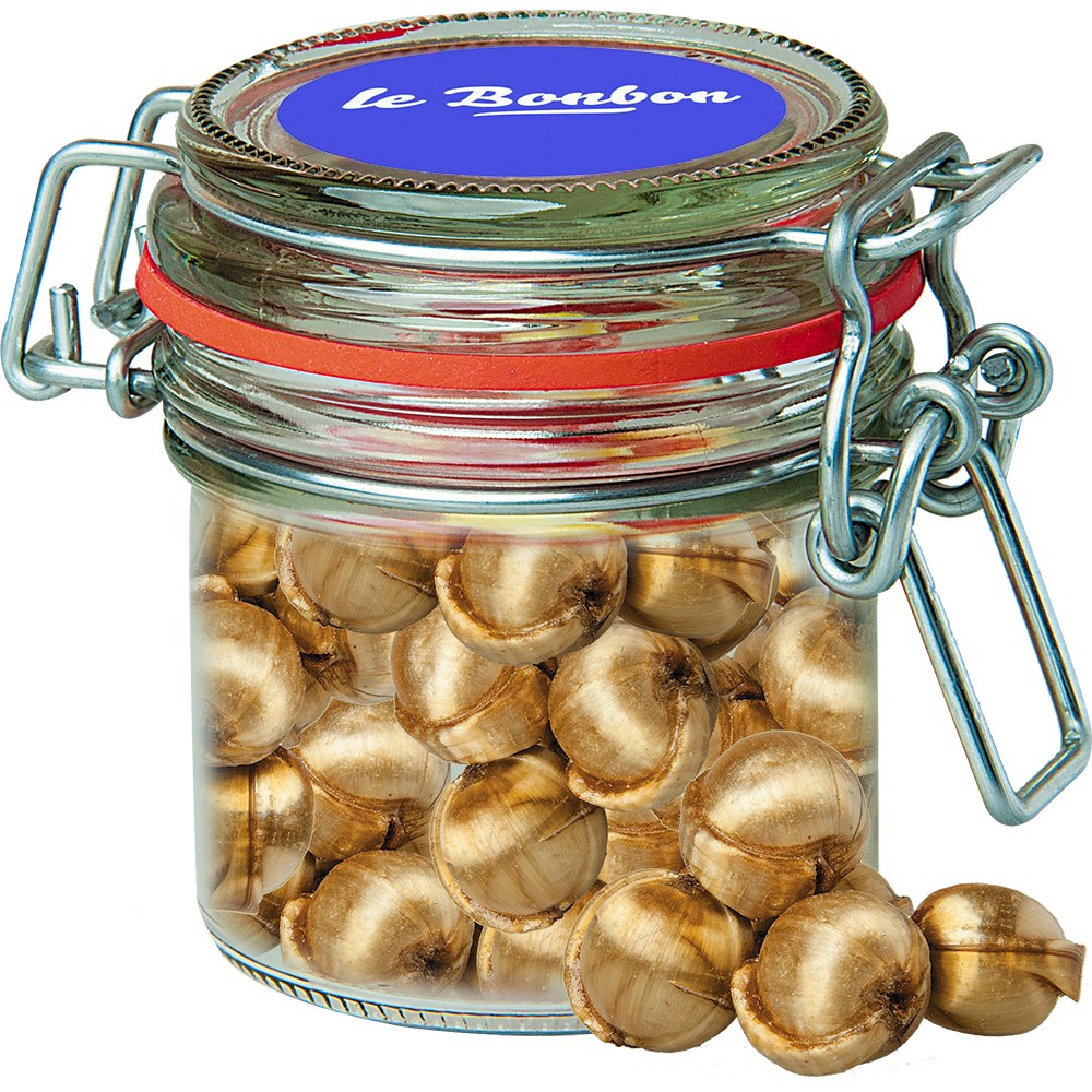 Product Image for Werbeartikel Goldnüsse Bonbons, ca. 60g, Bonbonglas Mini