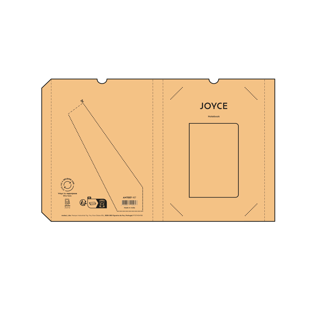 Joyce A5 Notizbuch.Einband aus Bananenfasern. 196 Seiten recy.Papier - Champagne