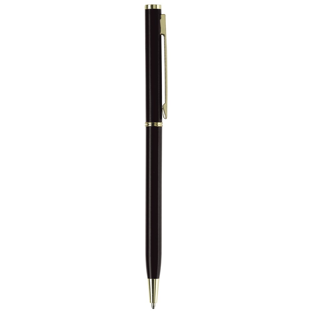 Metallkugelschreiber Slim mit Gold Applikation