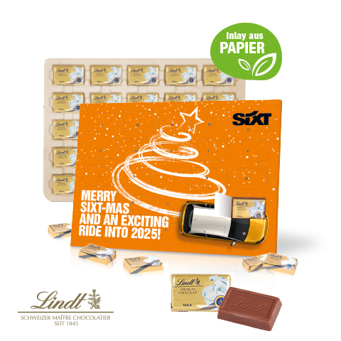 Tisch-Adventskalender Lindt "Select Edition", Inlay aus Papier