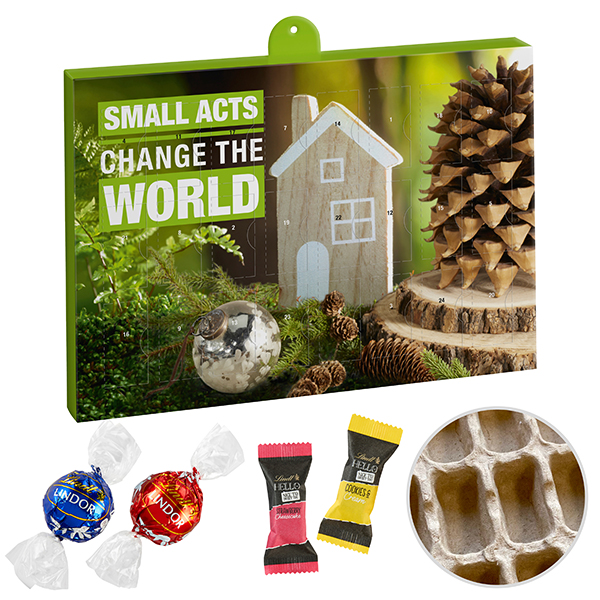 Product Image for Werbeartikel Premium Marken-Adventskalender PAPIER mit Lindt Lindor & Hello Mini Stick-Mix