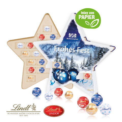 Adventskalender "Stern" mit Lindt Schokolade
