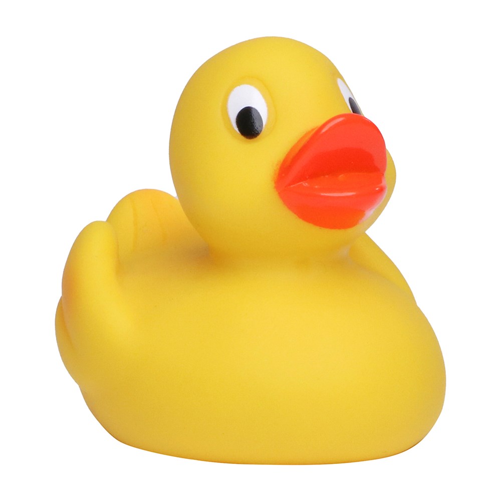 Quietsche-Ente, gelb/orange, 4,5 cm