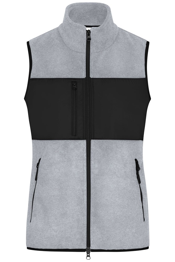 Ladies' Fleece Vest GRS - Light-melange/black (ca. Pantone 413C
blackC)