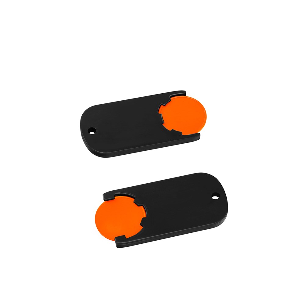 Chiphalter mit 1€-Chip "Alpha" - orange/schwarz