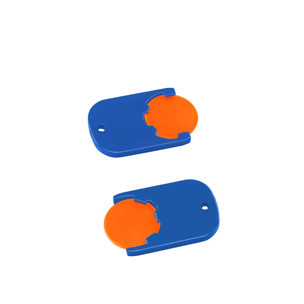 Chiphalter mit 1€-Chip "Gamma" - orange/blau