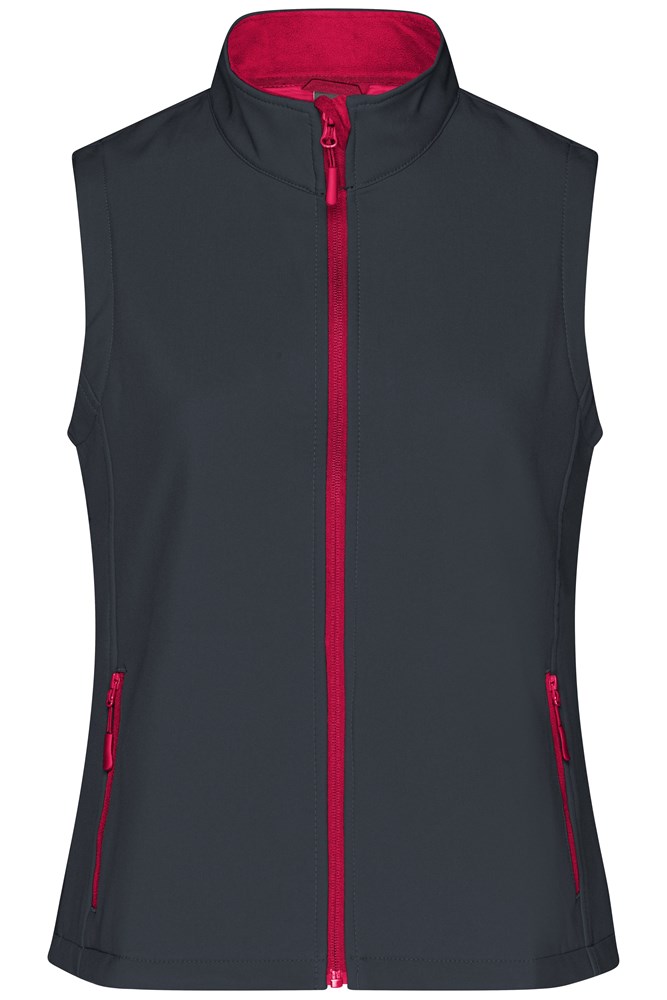 Ladies' Promo Softshell Vest - Iron-grey/red (ca. Pantone 432C
200C)